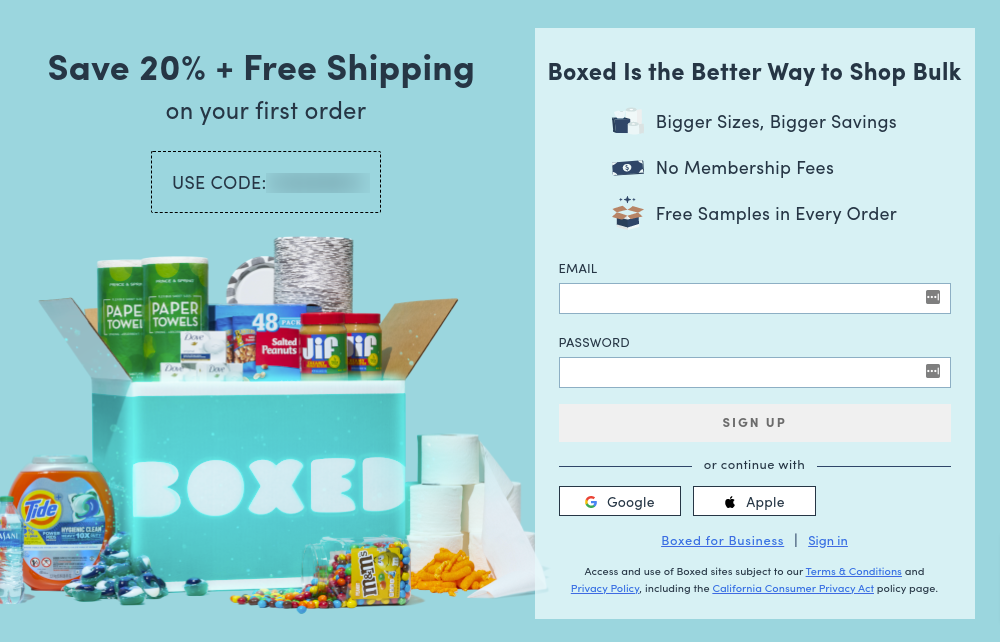 boxed discounts and promotions